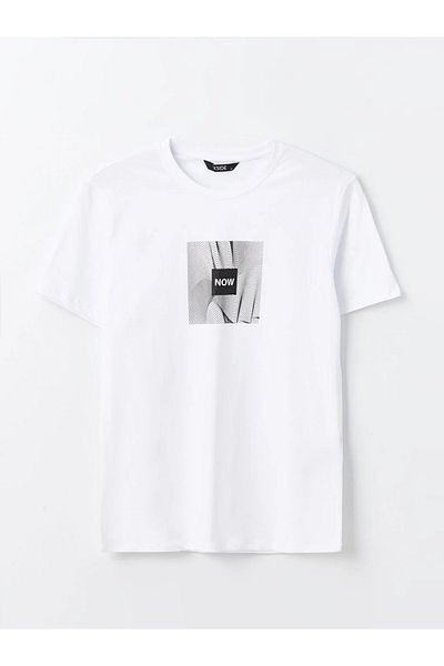 LC Waikiki LCW Men's Combed Cotton T-Shirt - Crew Neck, Short Sleeve, Printed