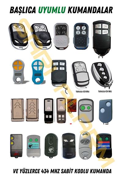 Sarı Alarm Universal Garage Shutter Barrier Parking Remote Control with St Processor 10 Pieces