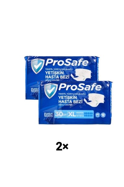 PROSAFE Waistband Patient Diapers XL Size 2 Pieces 60 Sheets