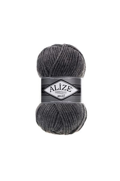 Alize 5 τεμάχια Süperlana Maxi Medium Grey Melange 182 Χοντρό πλεκτό με το χέρι Σπάνιο γιλέκο Ζακέτα Σπάνιο Φουλάρι Μπερέ Πλεκτό Νήμα