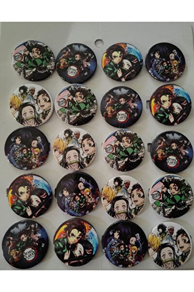 Bluoksweet 5 adet Demon Slayer Anime çanta dekoratif tarz baskı tasarım rozet