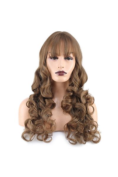 KONAK PERUK Long Fiber Synthetic Wig - Wavy and Perch, Baby Brown
