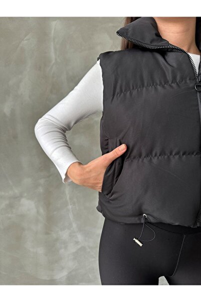MEECY Women's Short Crop Puffer Vest