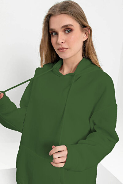 SALAS MODA Φούτερ με απλή κουκούλα καγκουρό με τσέπες