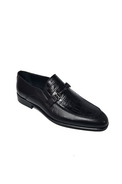 Voyager Pantofi Jurdan din piele naturală de vară cu bandă metalică fără șireturi, model croco 6818