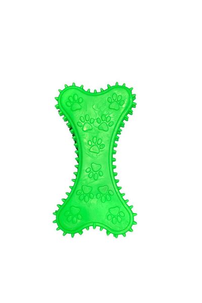 Glipet Plastic Poplar Bone Spiky Small Dog Toy 10cm Green