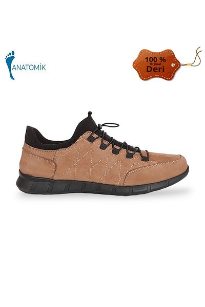 Konfores Ανδρικά παπούτσια casual 1848 από γνήσιο δέρμα ανατομική σόλα - NKT01848-Kum-40