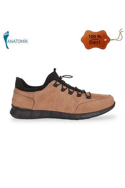 Konfores Ανδρικά παπούτσια casual 1848 από γνήσιο δέρμα ανατομική σόλα - NKT01848-Kum-40