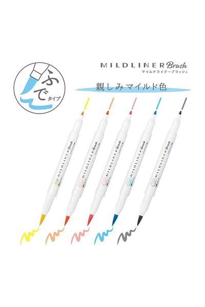 Zebra Mildliner Brush Pen Double Ended Highlighter N-5C-N