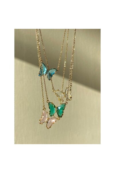 h&b design jewel Steel Butterfly Necklaces