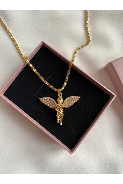 h&b design jewel Çelik Zincirli Melek Kolye