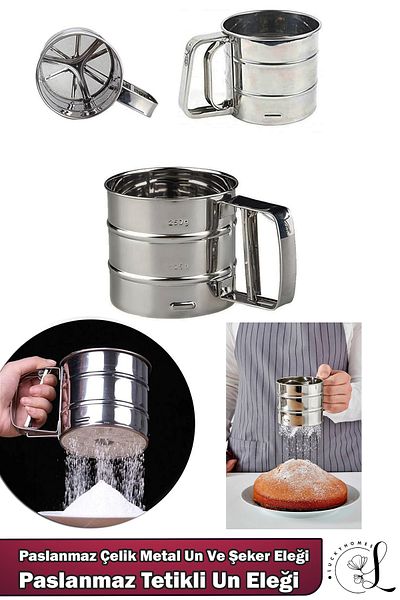 LUCKYHOMES Stainless Steel Metal Flour and Sugar Sieve 250 Gr - Practical and Durable Stylish