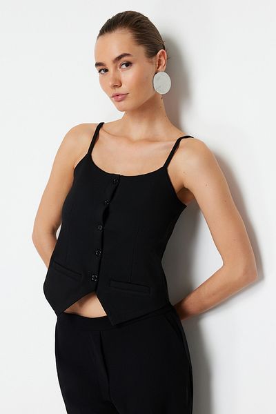 Trendyol Collection Bluză Neagră tricotată - TWOSS24BZ00305