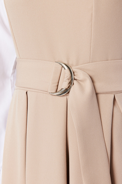 Trendyol Modest Μπεζ ζωσμένο εσωτερικό πουκάμισο Λεπτομερές υφαντό φόρεμα TCTSS24EB00059