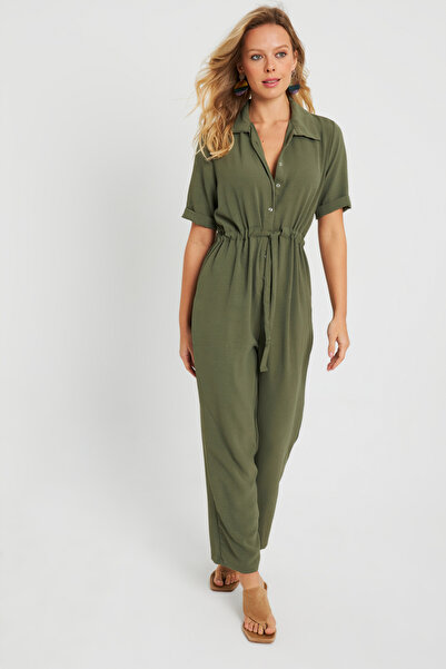 Cool & Sexy Γυναικεία ολόσωμη φόρμα Khaki Q985