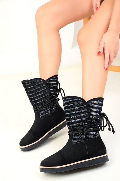 SOHO Black Suede Women's Boots & Booties 18588