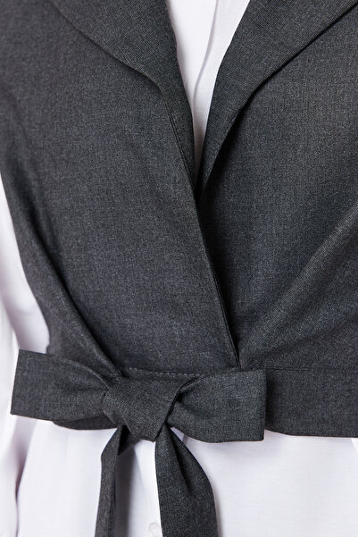 Trendyol Modest White Cotton Woven Vest Shirt Suit TCTSS24TG00013