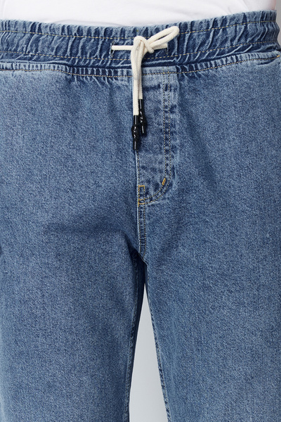 Trendyol Collection Světle modrá Wide Fit - 100% bavlna Regular Fit Volné džíny TMNAW24JE00025