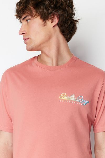 Trendyol Collection Színváltó Dusty Rose Oversize pamut póló - TMNSS24TS00116