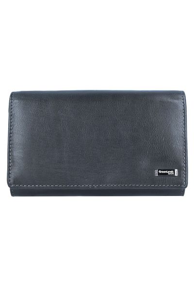 Greenland Nature 16 cm breite schwarze Nappaleder-RFID-Geldbörse
