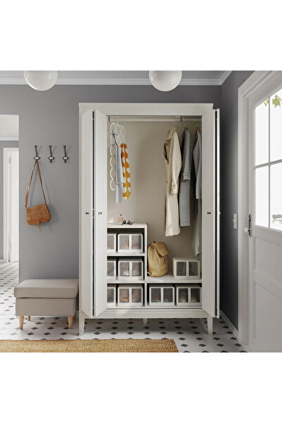 IKEA AKDENİZ IDANÄS beyaz 121x211 cm MODERN İŞLEVSEL KANTLANIR KAPAKLI GARDIROP