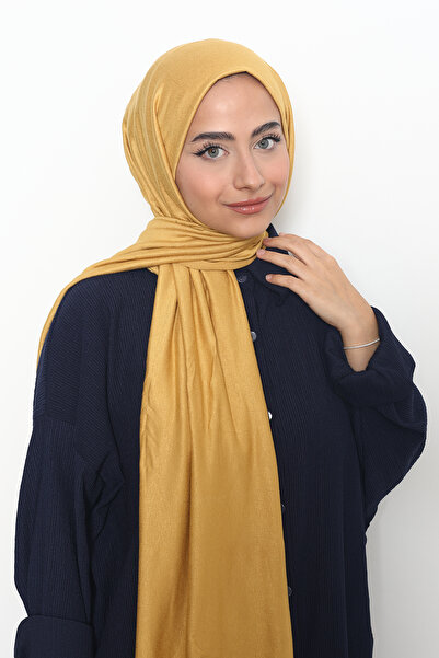 Mizge Scarf Penye Şal Hardal