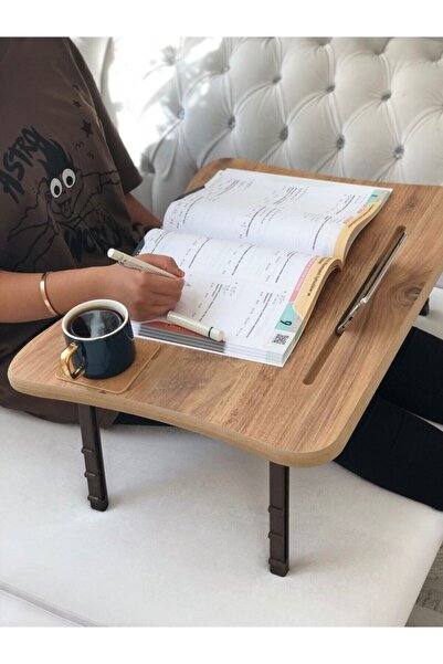 Kafe ss Sweet Smile طاولة دراسة حامل الكمبيوتر المحمول مع حامل هاتف لوحي وطاولة إفطار مقاس 60 × 45 كبيرة الحجم قابلة للطي