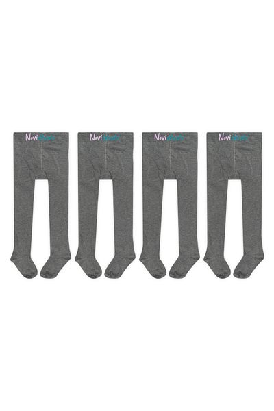 Novibaby 4-Piece Baby Cotton Pantyhose, Children's Newborn Cotton Girls Boys School Socks, White Ecru Pink Vs