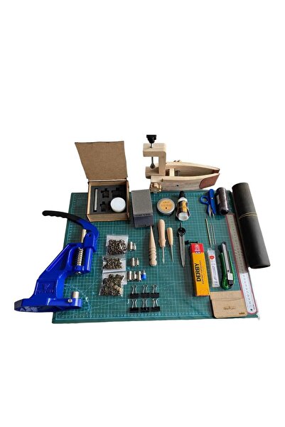 DERİONLİNE Deri Hobi (SESSİZ SET) Yarı Pro Başlangıç SET 35 PARÇA Deri El Ale...