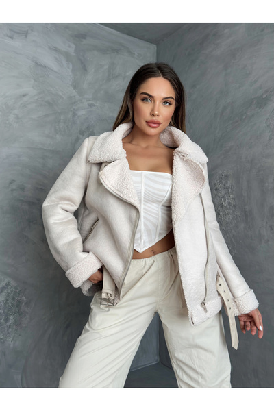 SONREİR ÜBERGROßER LEDERMANTEL MIT PLÜSCH INNEN