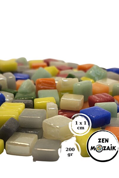 Zen Mozaik Sanatsal Mozaik Çalışmalarınız Için 1 Cm Cam Mozaik Taşı - 10x10 M...