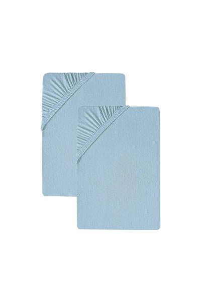EFFE Set of 2 120x200 Cm Plain Cotton Single Elastic Fitted Combed Cotton Bed Sheet