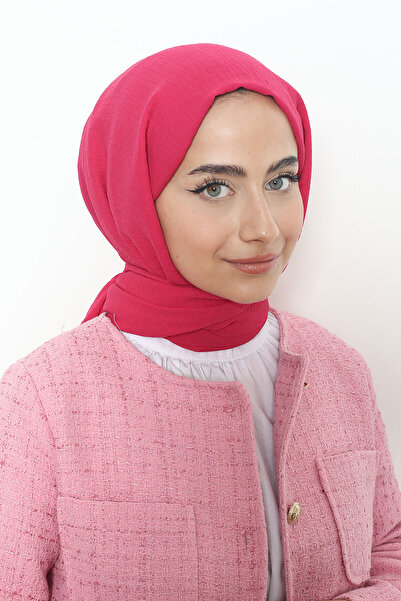 Mizge Scarf Pamuk Aerobin Şal Fuşya