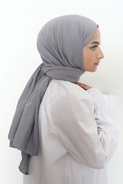 Mizge Scarf Pamuk Kraş Şal Füme