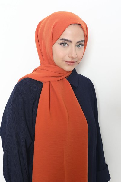 Mizge Scarf Pamuk Aerobin Şal Turuncu