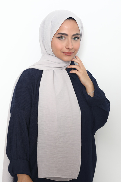 Mizge Scarf Pamuk Aerobin Şal Gümüş