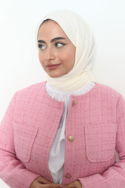 Mizge Scarf Pamuk Kraş Şal Ekru