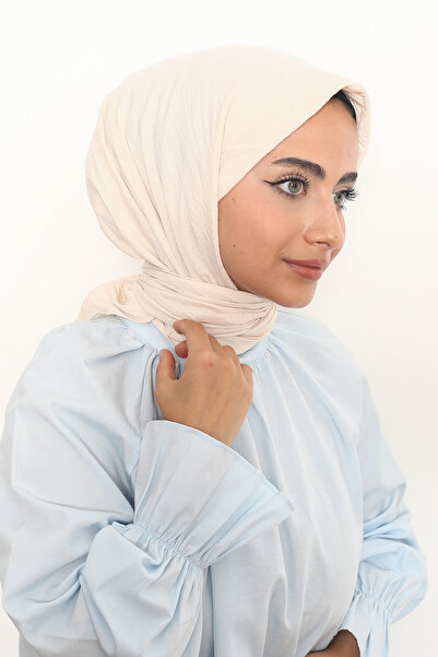 Mizge Scarf Pamuk Aerobin Eşarp Koyu Krem