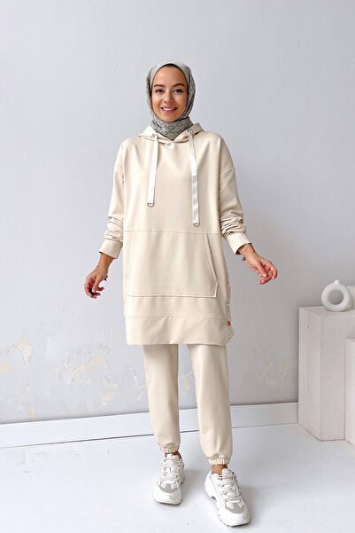 Ka Hijab Комплект одягу з капюшоном і застібками - бежевий