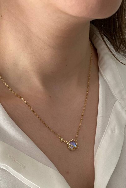 goccias Gezegen Çelik Kolye