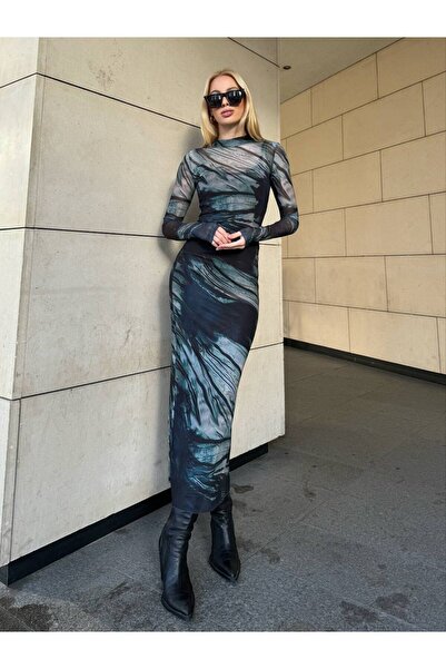 luvita co Luvita Ocean Tulle Design Dress