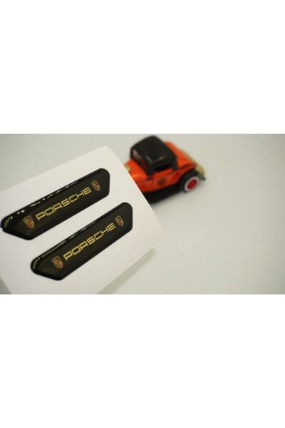 DK Tuning Porsche Logo Çamurluk Yanı Ve Ayna Metalize Damla Desen 3m Logo Arma