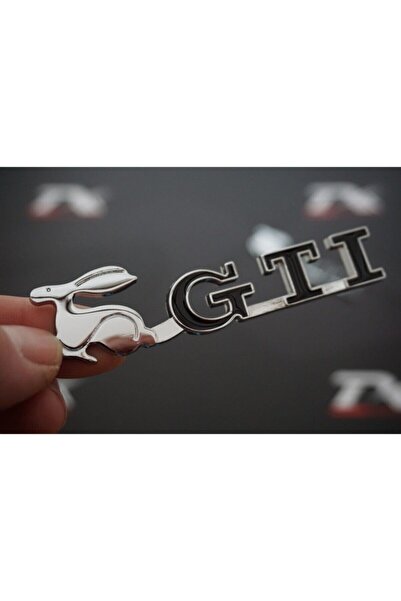 GTİ Dk Tuning Volkswagen Running Rabbit Çamurluk Yanı Krom Metal 3m Logo