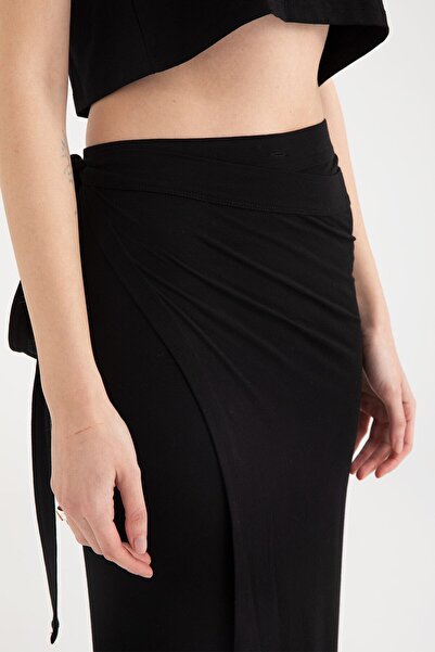 SHEISMONO Fustă Wrap Ultra Moale neagră