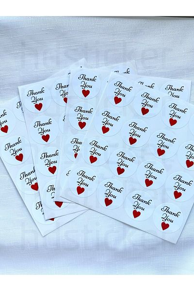 hdsticker 64 τμχ Ευχαριστούμε Αυτοκόλλητο 4cm Στρογγυλό Ευχαριστούμε Αυτοκόλλητο Συσκευασία Συσκευασία Αποστολή P1