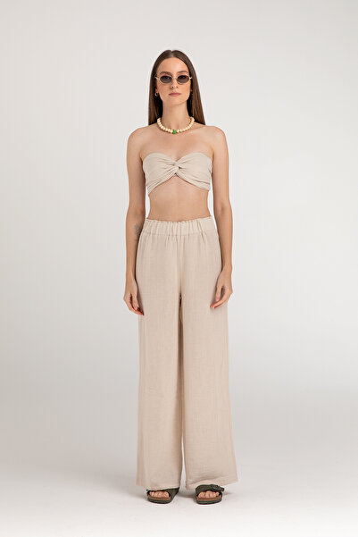 SHEISMONO Bézs muszlin nadrág