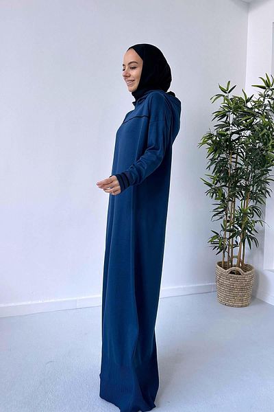 Ka Hijab Rochie Hijab Mercerizată cu Glugă - Benzină