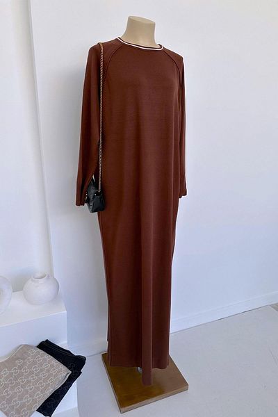 Ka Hijab Φόρεμα Raglan Mercerized - Καφέ