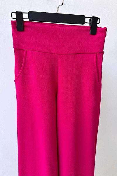 Ka Hijab Παντελόνι Hijab Crepe Corsage Wide Leg - Φούξια