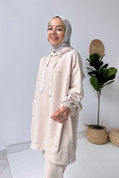 Ka Hijab Yıldız Two Thread Hooded Set - Beige